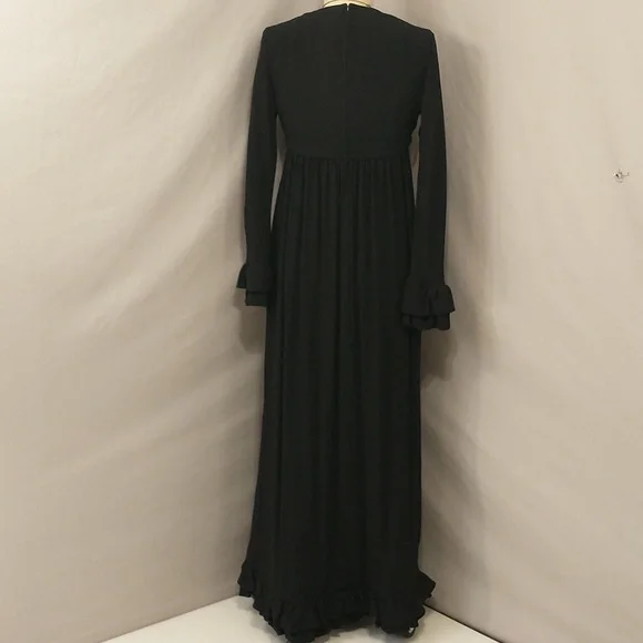 empire waist maxi dress black Empire Waist Long Prom Dress Formal main image 1